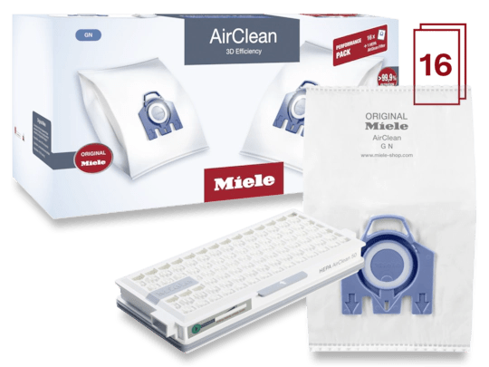 Miele Gn Bags Performance Pack (16 Bags 1 Heap Airclean Filter) - Vacuum Doctor